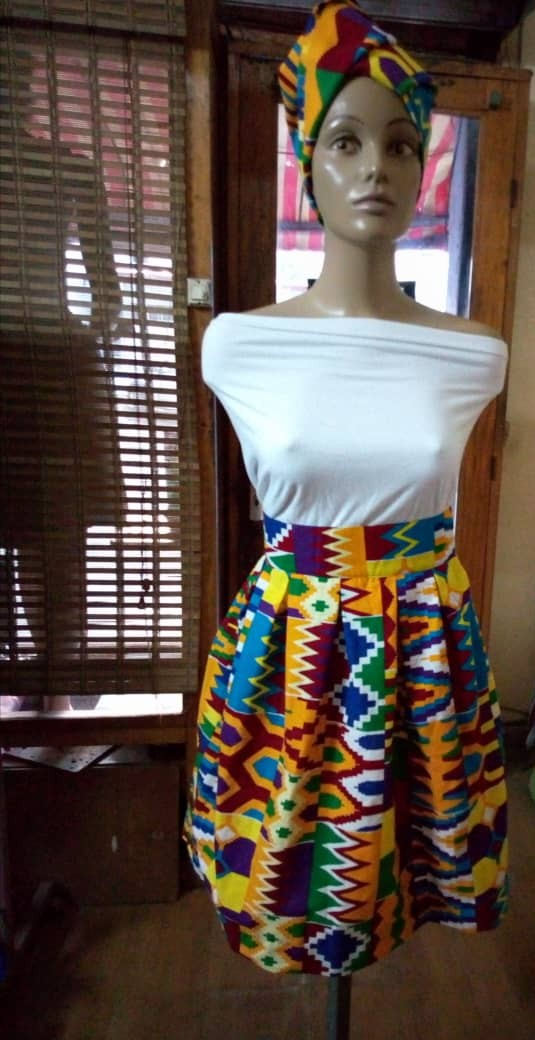 african fabric with Kente patterns, skirt