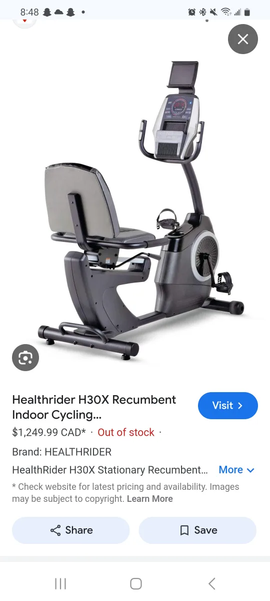 Healthrider H30x Recumbent Exercise Bike image indicator(7)