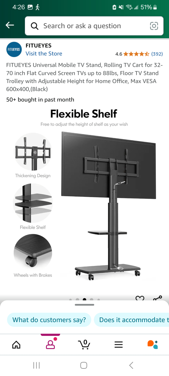 FITUEYES Universal Mobile TV Stand - photo 2