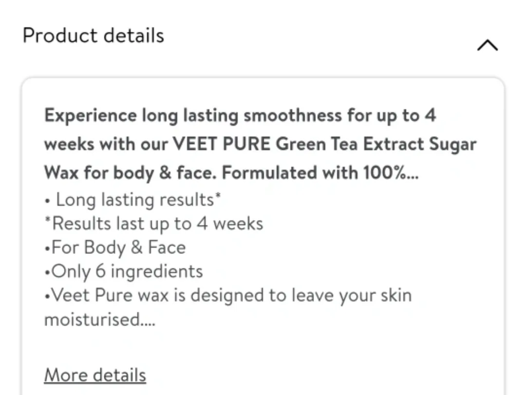 NEW Veet Pure Sugar Wax image indicator(3)