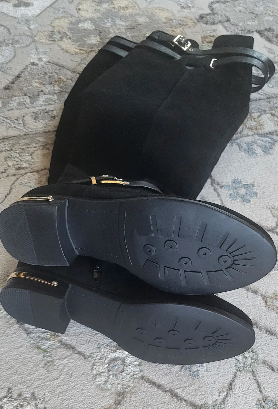 Black Knee High Buckle Boots image indicator(3)