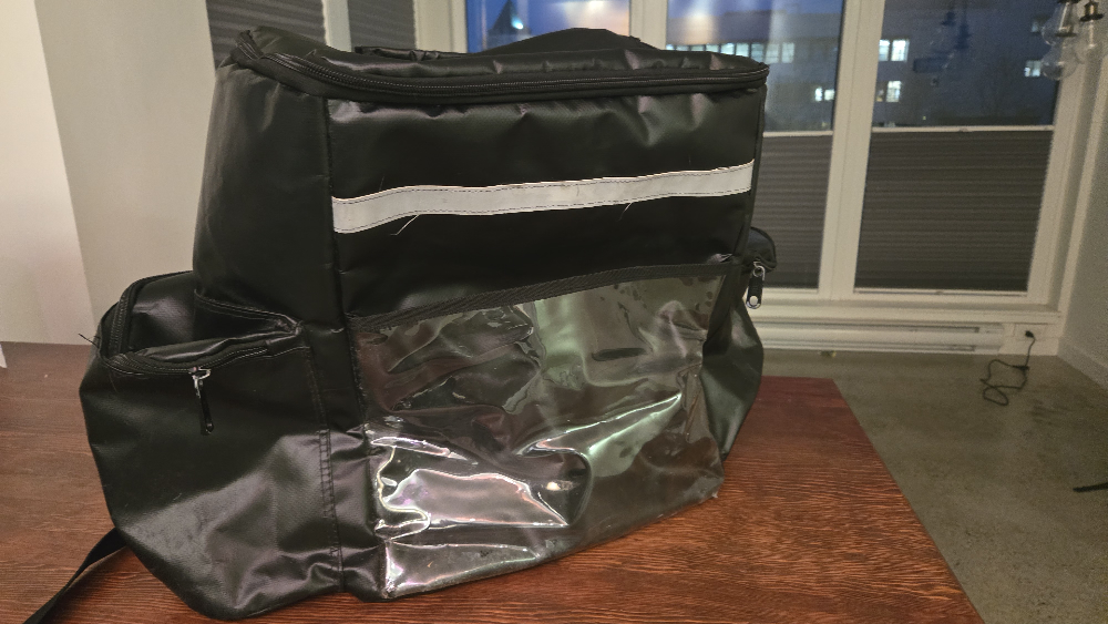 Black Insulated Delivery Backpack