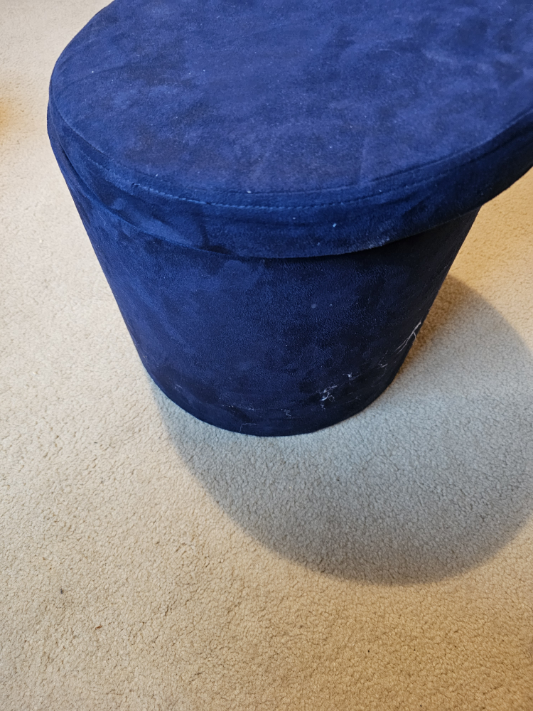 Blue Storage Ottoman