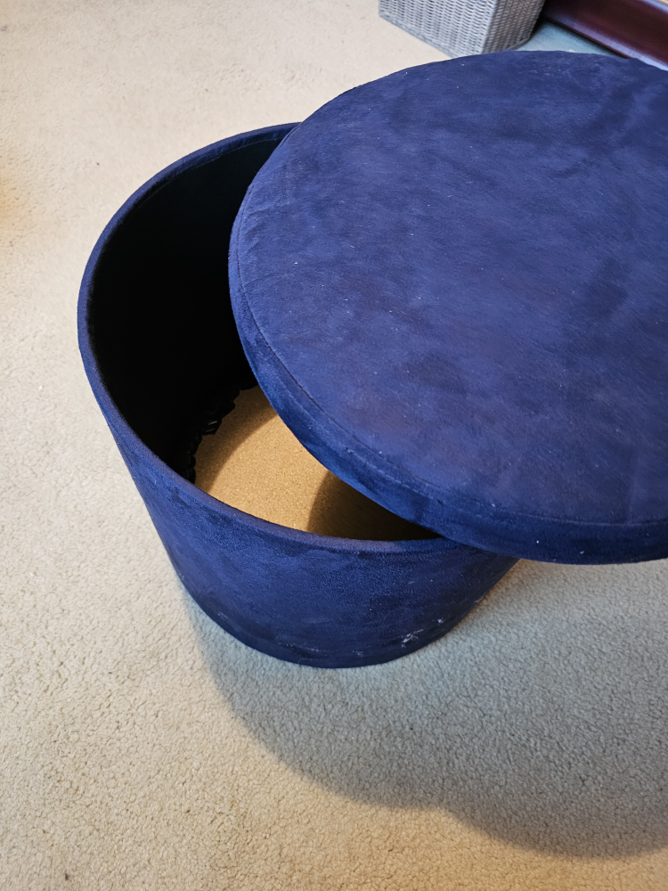 Blue Storage Ottoman - photo 2