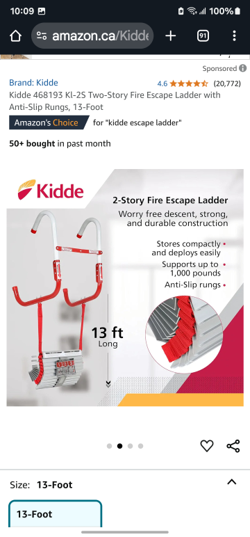 Kidde 13-Foot Fire Escape Ladder - photo 4