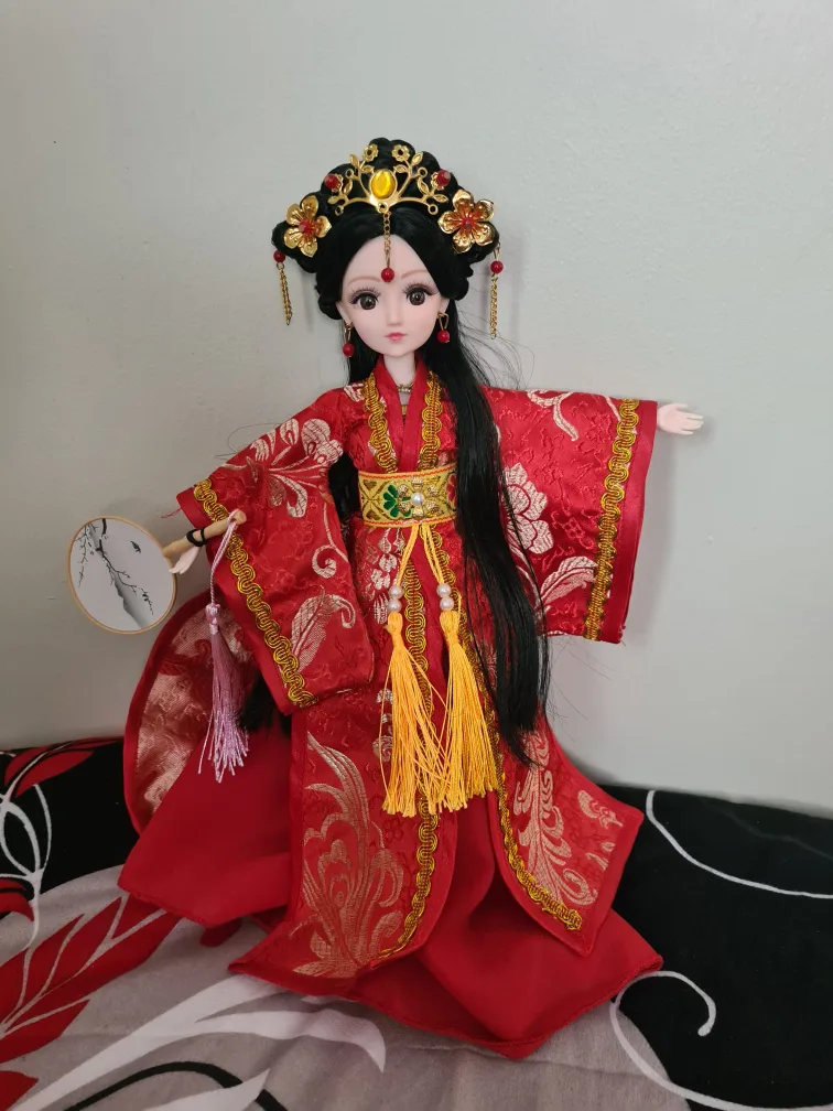 MING DYNASTY CHINESE DOLL WITH HEADDRESS + ROBES + SHOES + ETC image indicator(2)