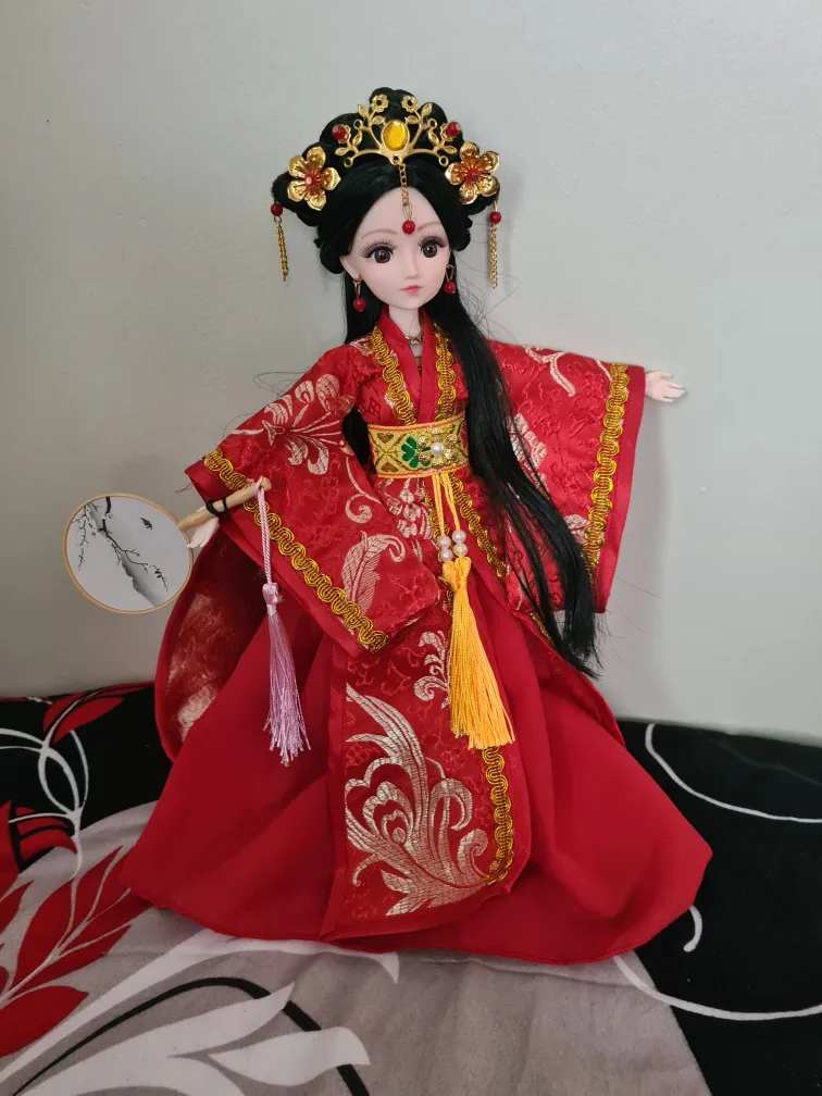 MING DYNASTY CHINESE DOLL WITH HEADDRESS + ROBES + SHOES + ETC image indicator(3)