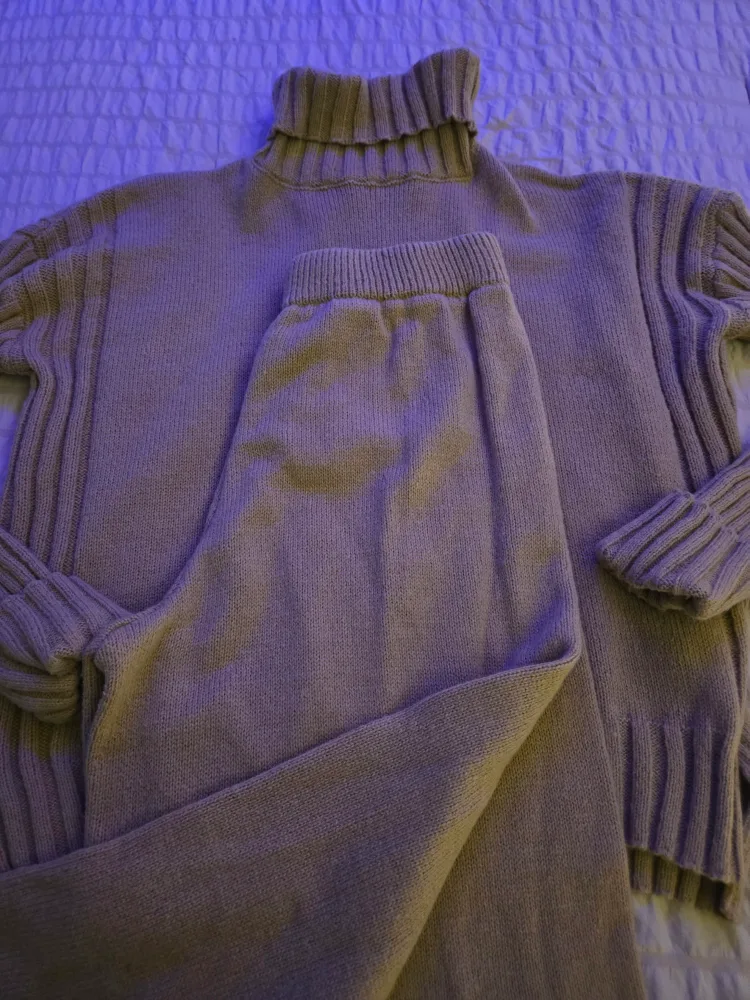 Knitted Turtleneck Sweater and Pant Set image indicator(3)