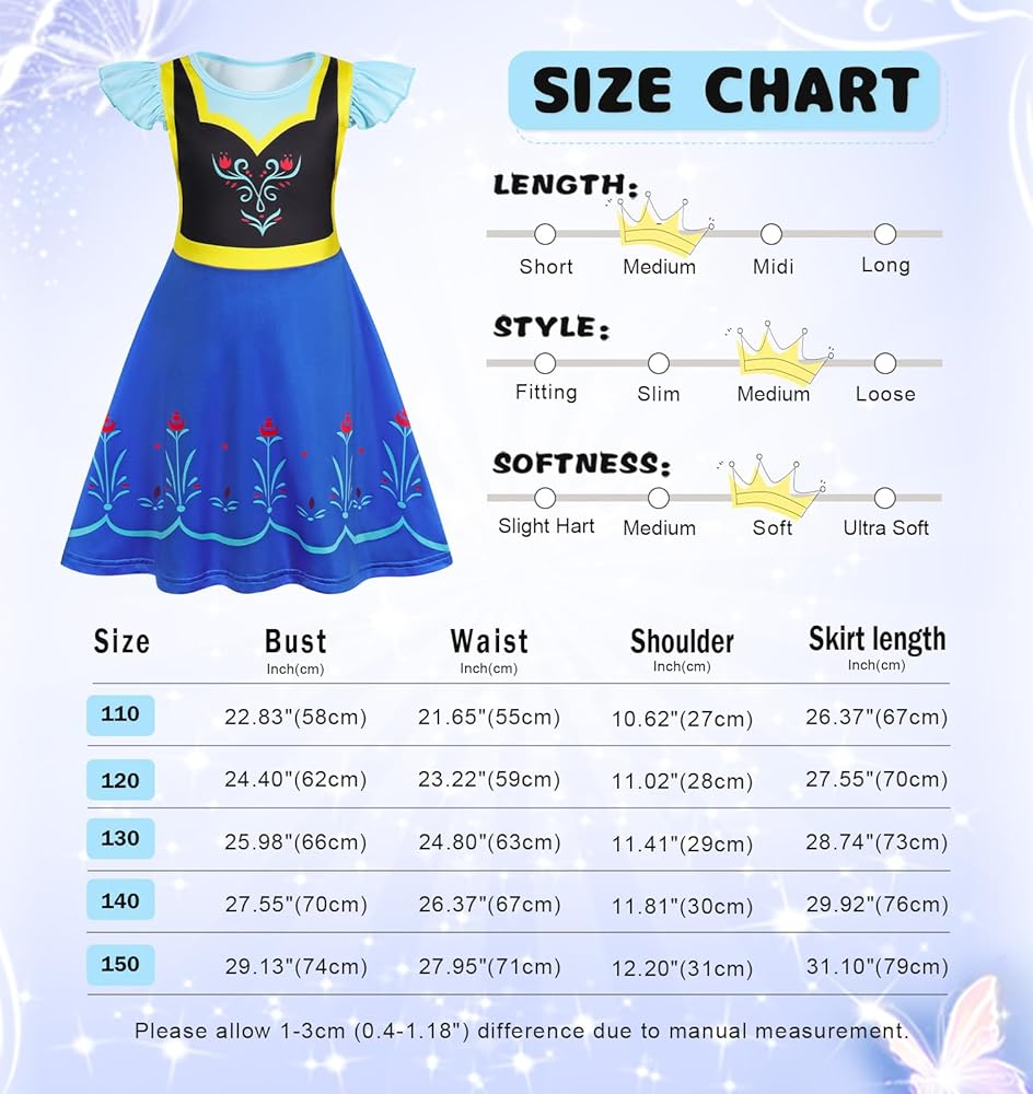 Frozen Elsa & Anna Dress Up Costume Set - Size 110 - photo 4