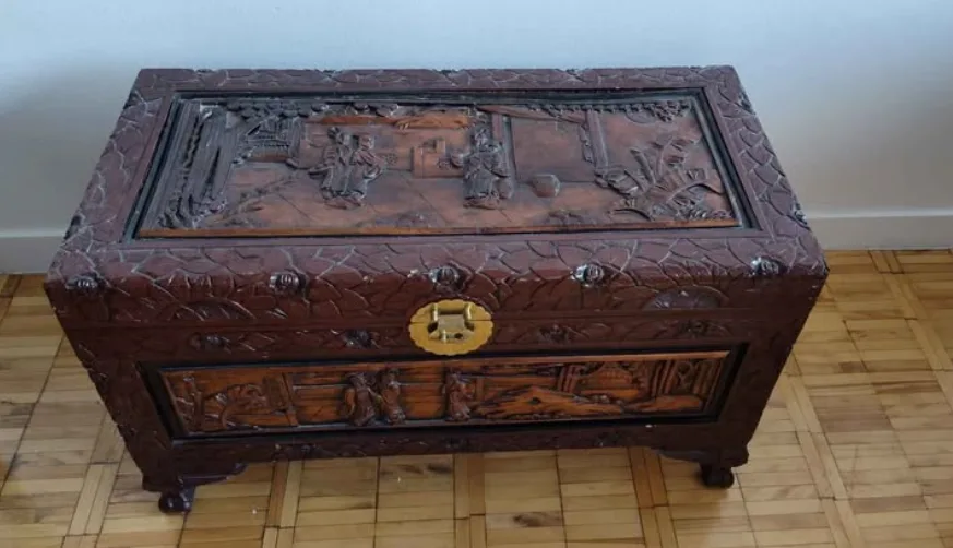 Wooden carved storage chest image indicator(3)