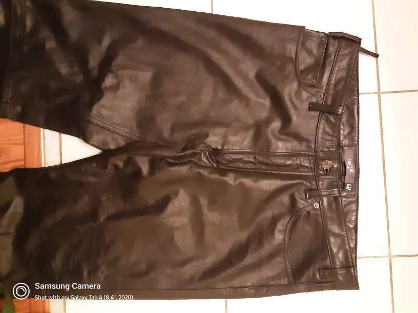 100% LEATHER PANTS, BOOT FIT  SIZE W 36 L34 . brand new image indicator(3)
