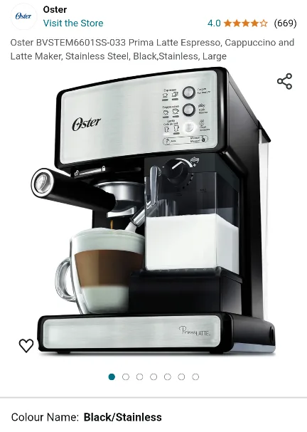 Oster Prima Latte Espresso Machine Coffee Maker image indicator(4)