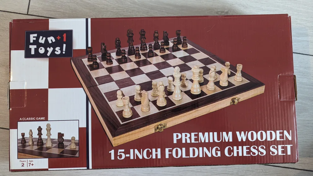 15-inch Folding Wooden Chess Set thumbnail