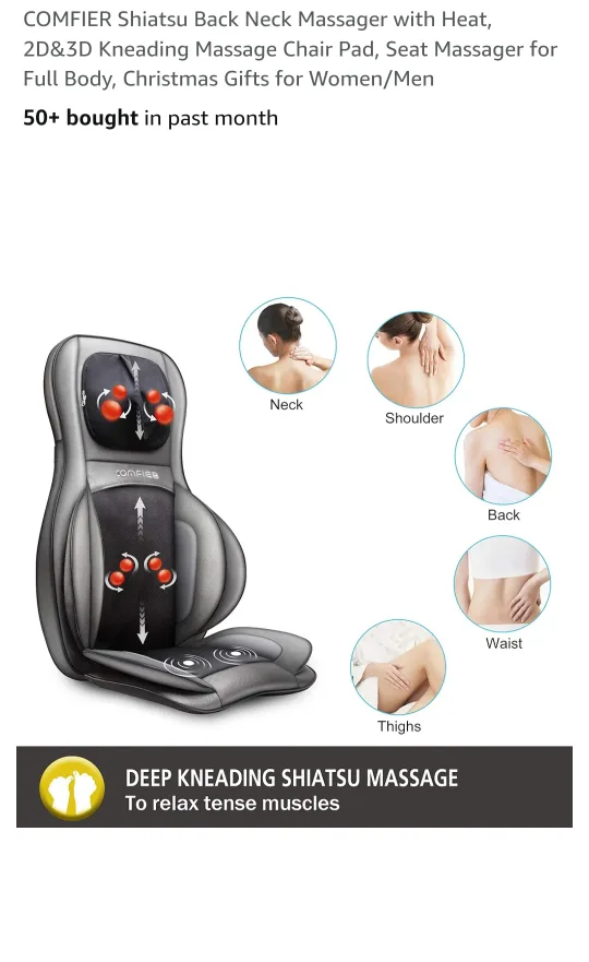 #NewYearGoals boxed COMFIER Shiatsu Back Neck Massager with Heat image indicator(2)