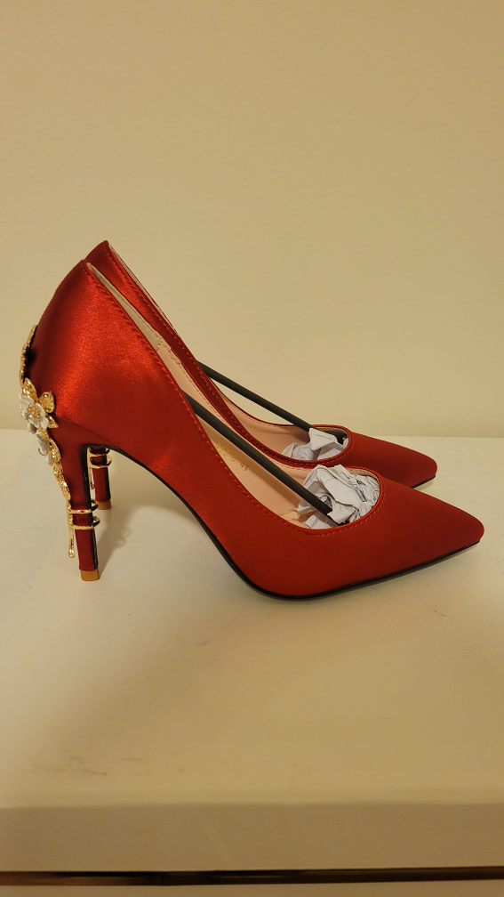 Red Silk Heels - photo 2