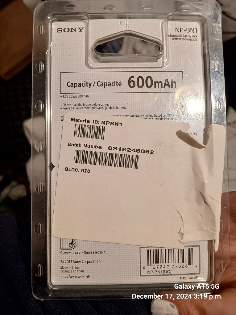 Sony NP-BN1 Rechargeable Battery image indicator(2)