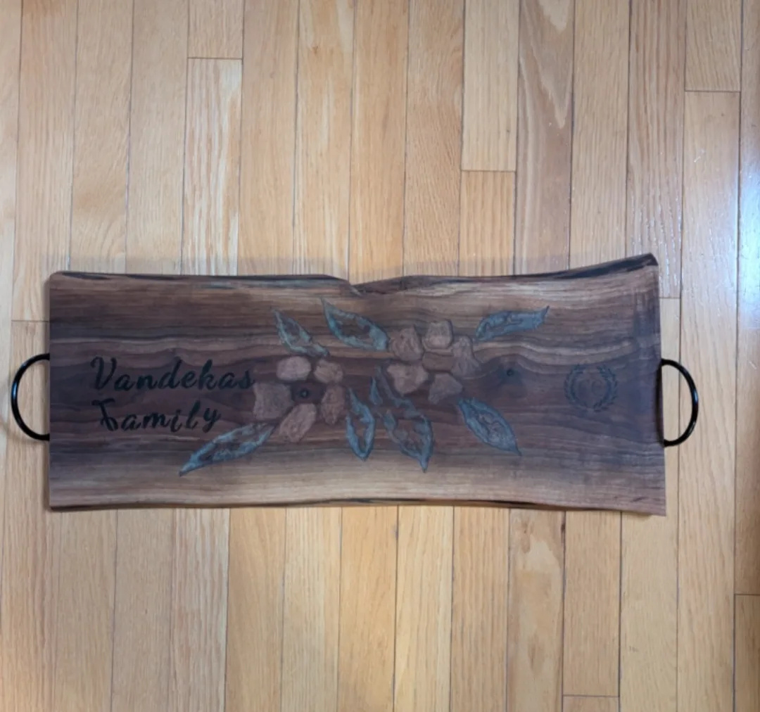 Personalized Wooden Serving Tray image indicator(3)
