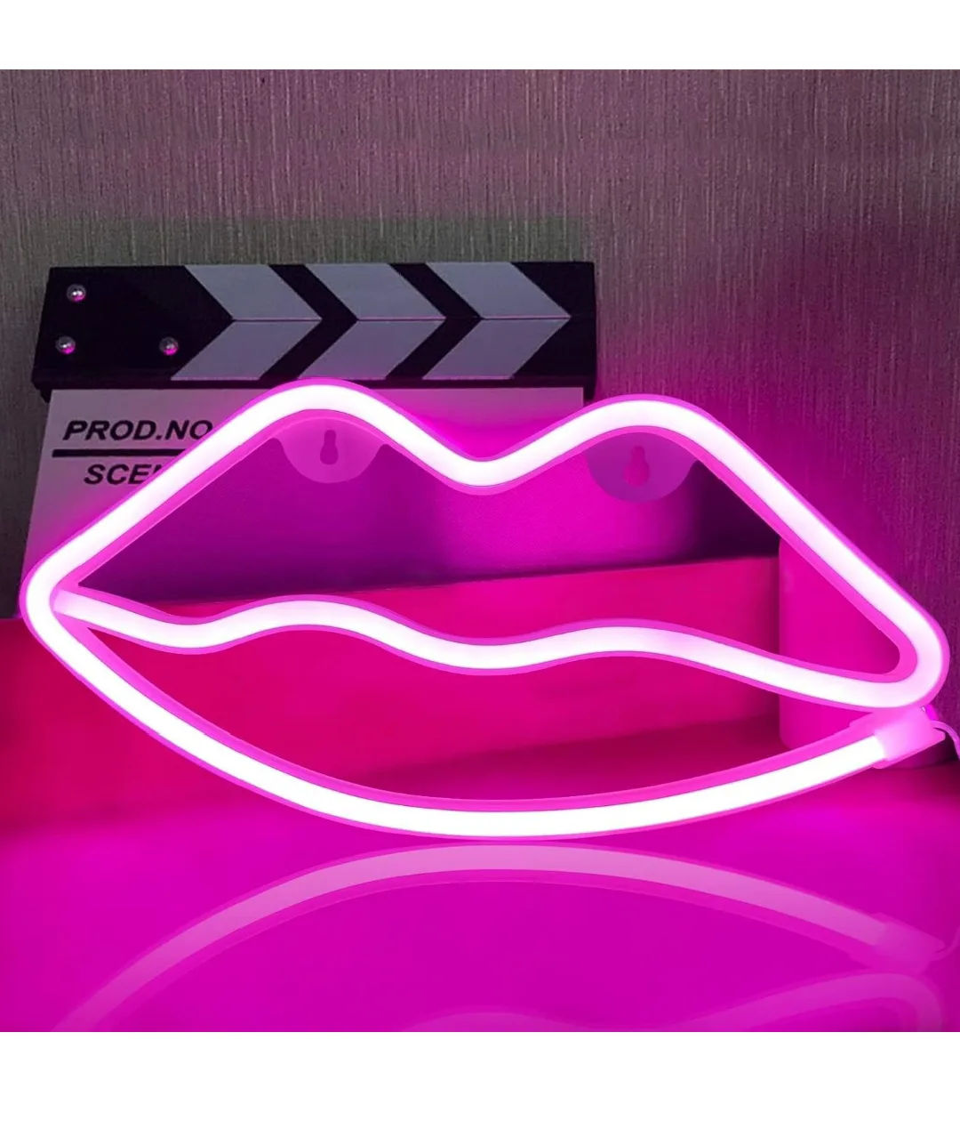 Pink Neon Lips Sign Light image indicator(7)