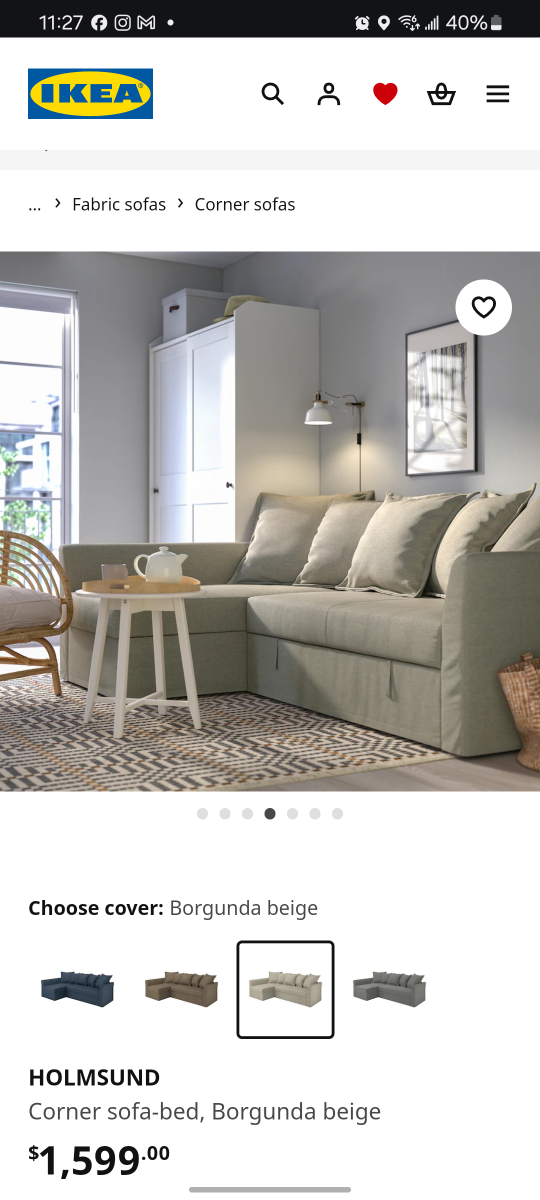 HALF PRICE IKEA  Corner Sofa-Bed - photo 3