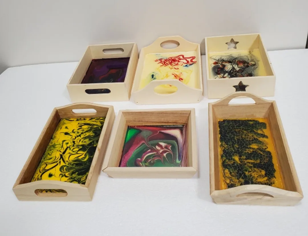 Hand Painted Wooden Accessory Trays $1 each image indicator(3)