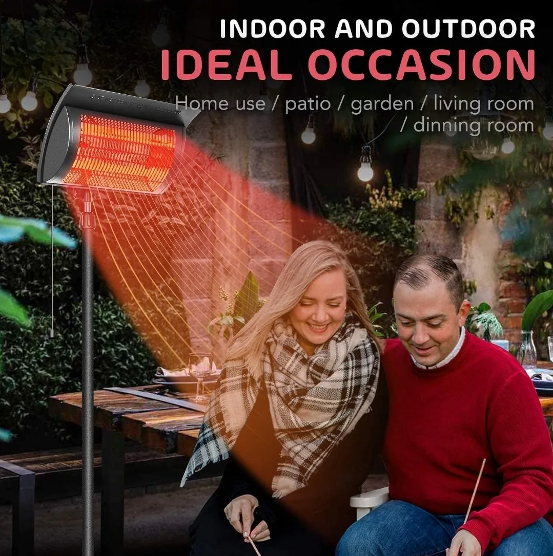 iPower Standing Electric Patio Heater, 750W/1500W Outdoor Winter image indicator(5)