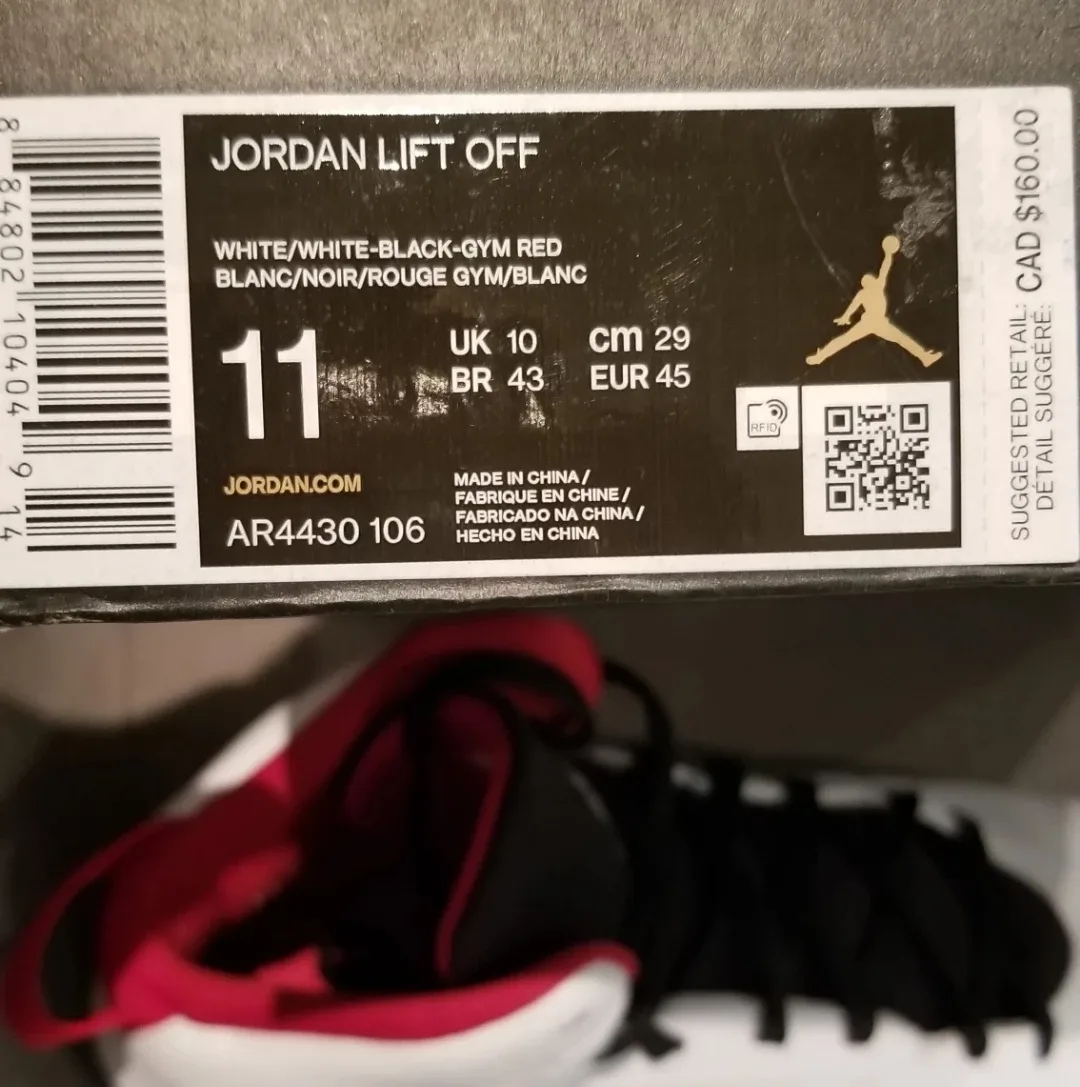 new Jordan Lift Off White/Black-Gym Red Men's Size 11 image indicator(3)