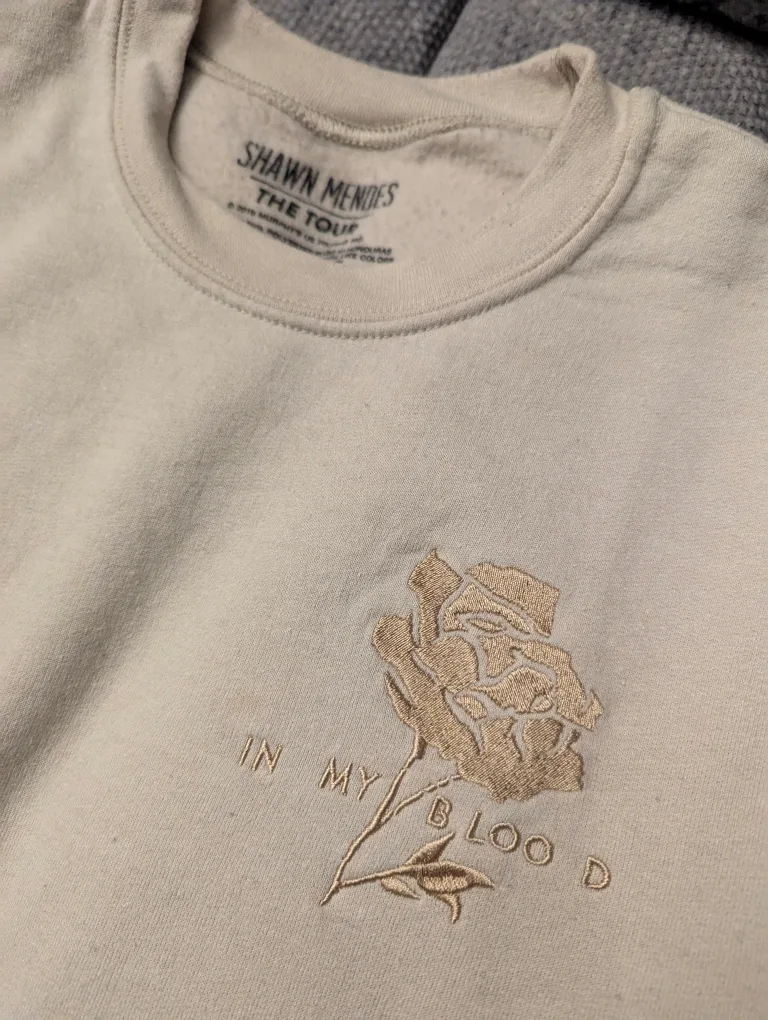 Shawn Mendes The Tour - Beige Embroidered Crewneck Sweater image indicator(2)