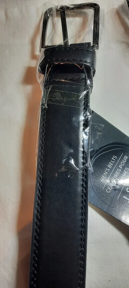 Brand New x2 J. Scott Black Leather Belt Size 40-42 image indicator(2)