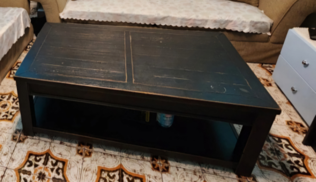Black Coffee Table with Shelf