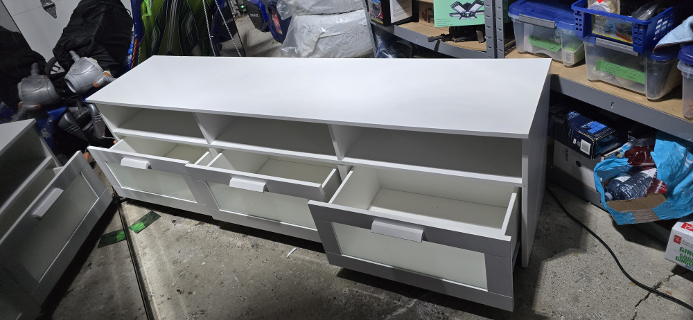 IKEA White TV Stand with Drawers BRIMNES - photo 2