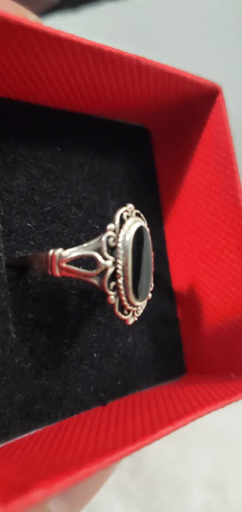 Vintage Silver Ring with Black onyx Stone image indicator(2)