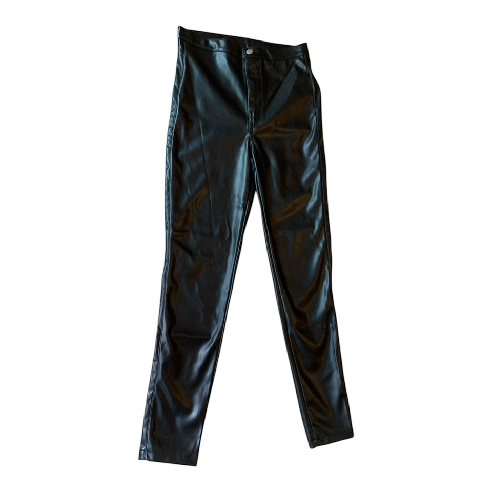 NWT Wet Seal Faux Black Leather Straight Leg Pants - photo 5