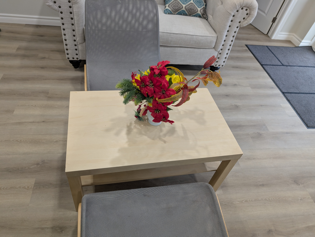 IKEA Grey Mesh Chairs and Coffee Table - photo 3