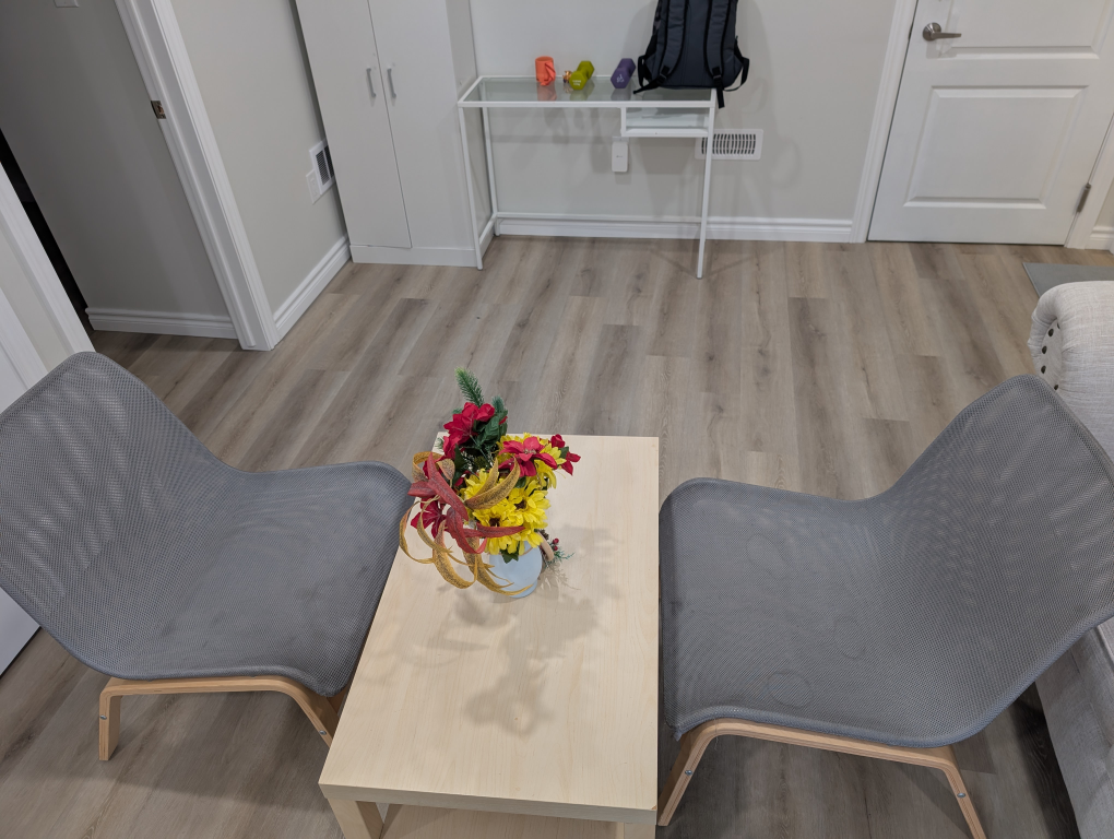 IKEA Grey Mesh Chairs and Coffee Table - photo 4