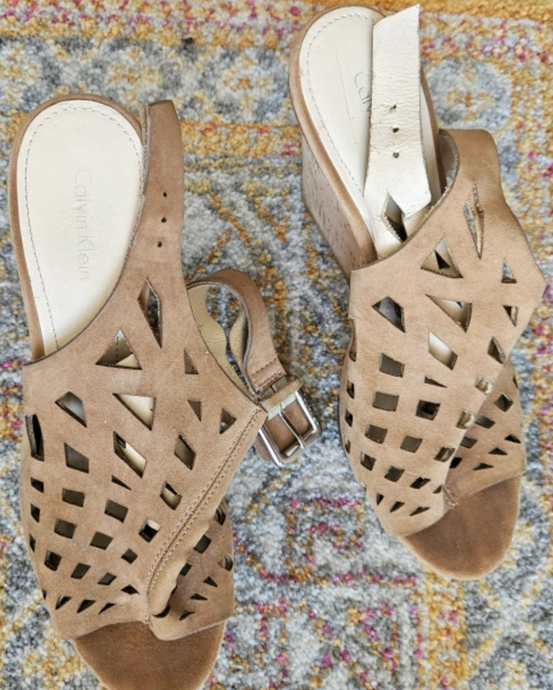 Calvin Klein Tan Wedge Sandals - photo 3