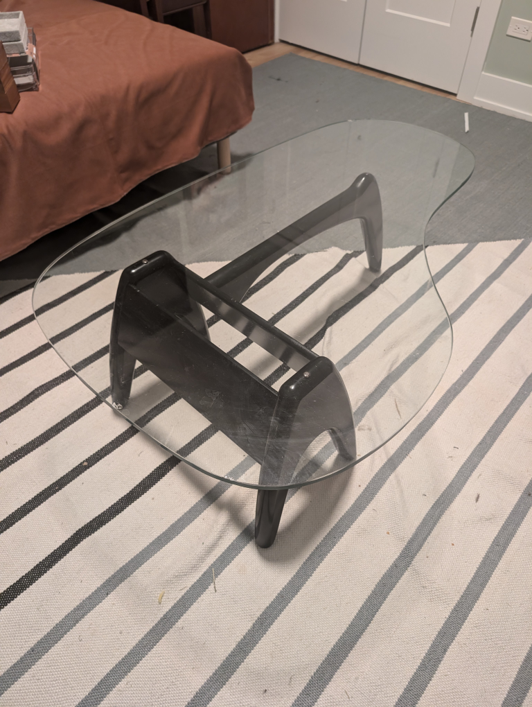 Mid Century Modern vintage glass coffee conversation table - photo 3
