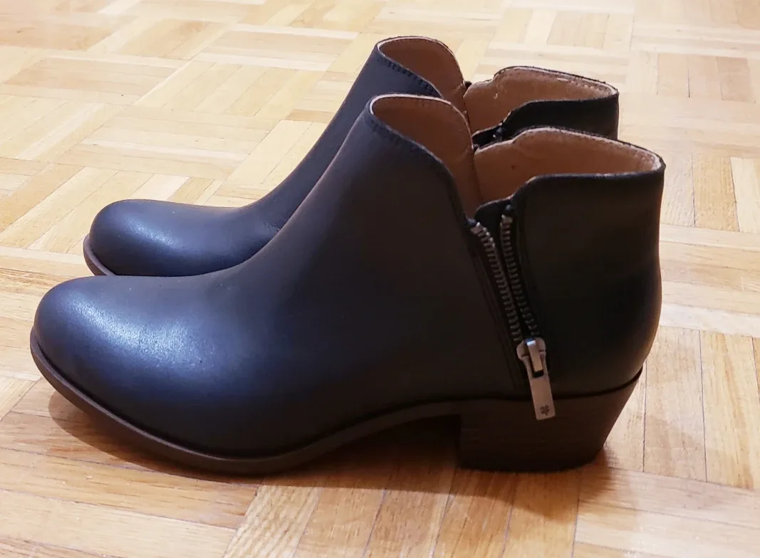 Black Leather  Women's Ankle Boots image indicator(4)