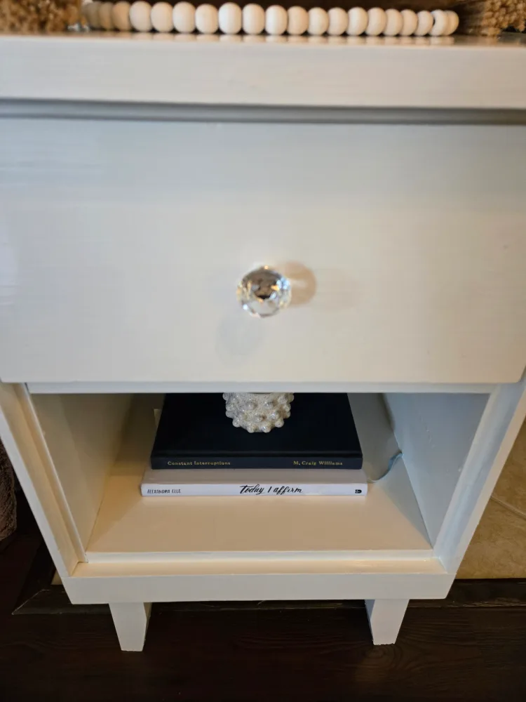 White Nightstand with Drawer and Shelf image indicator(4)