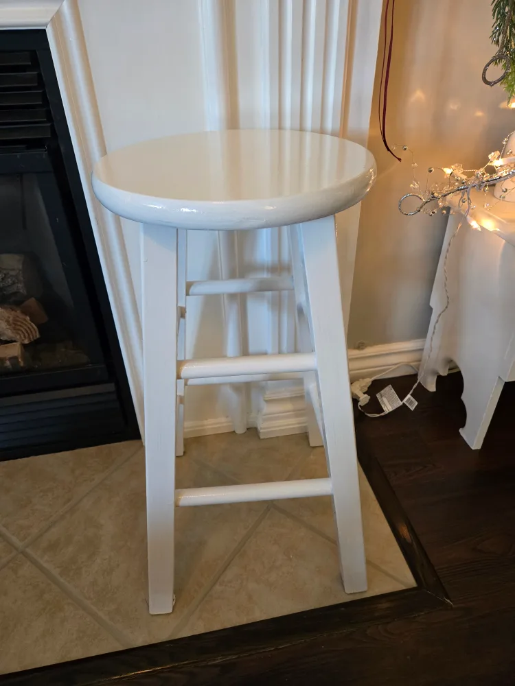 White Wooden Stool thumbnail