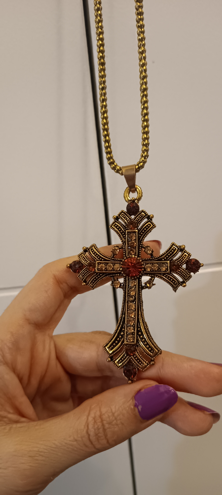 Cross Necklace The length of chain is about 70cm - photo 4