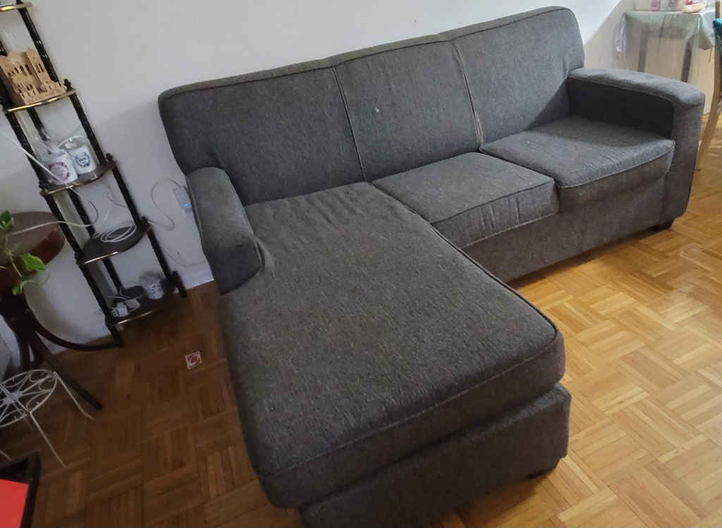 Grey Sectional Sofa with extended leg area - photo 2