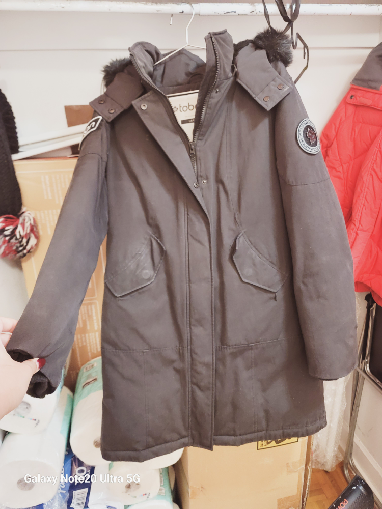 Black Winter Jacket with Fur Hood 50% down