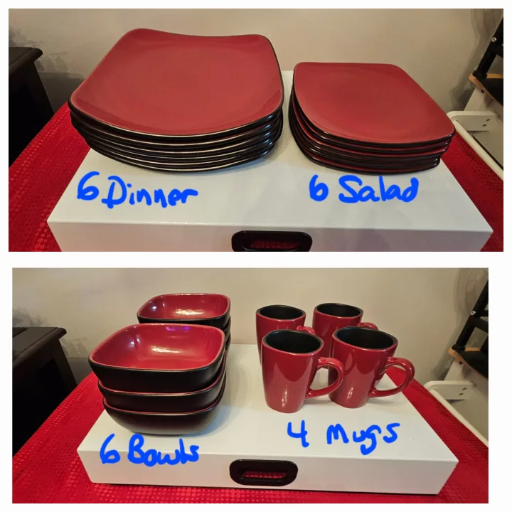 Hearthstone Stoneware Dinnerware Set - Red image indicator(2)