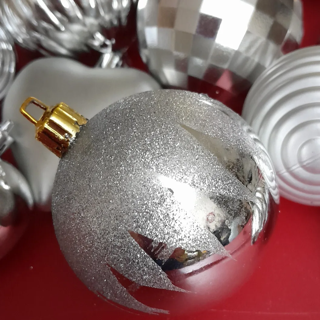 Silver Christmas Ornaments ** only 1 bag left ** image indicator(3)