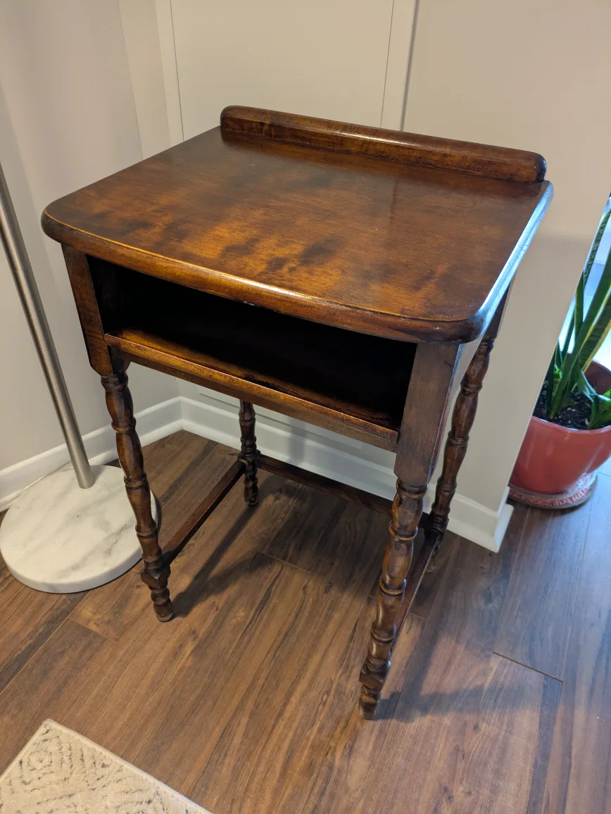 Vintage Telephone Wooden End Table thumbnail