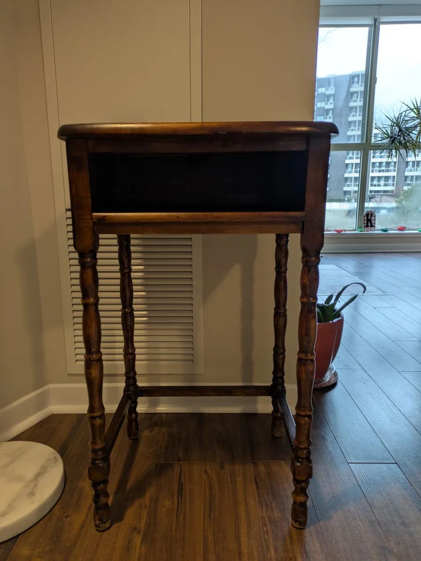 Vintage Telephone Wooden End Table image indicator(2)