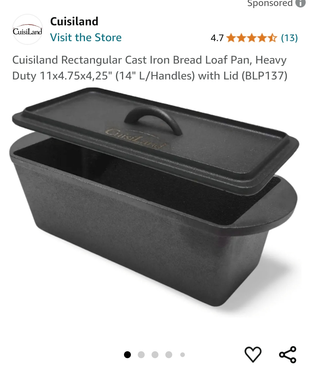 Cuisinart Cast Iron Bread Loaf Pan with Lid - photo 3
