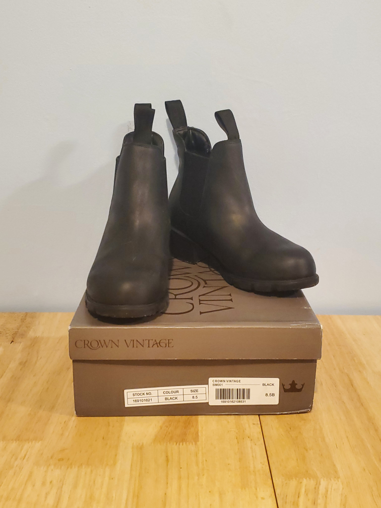 Crown Vintage Women's Black Chelsea Boots Size 8.5