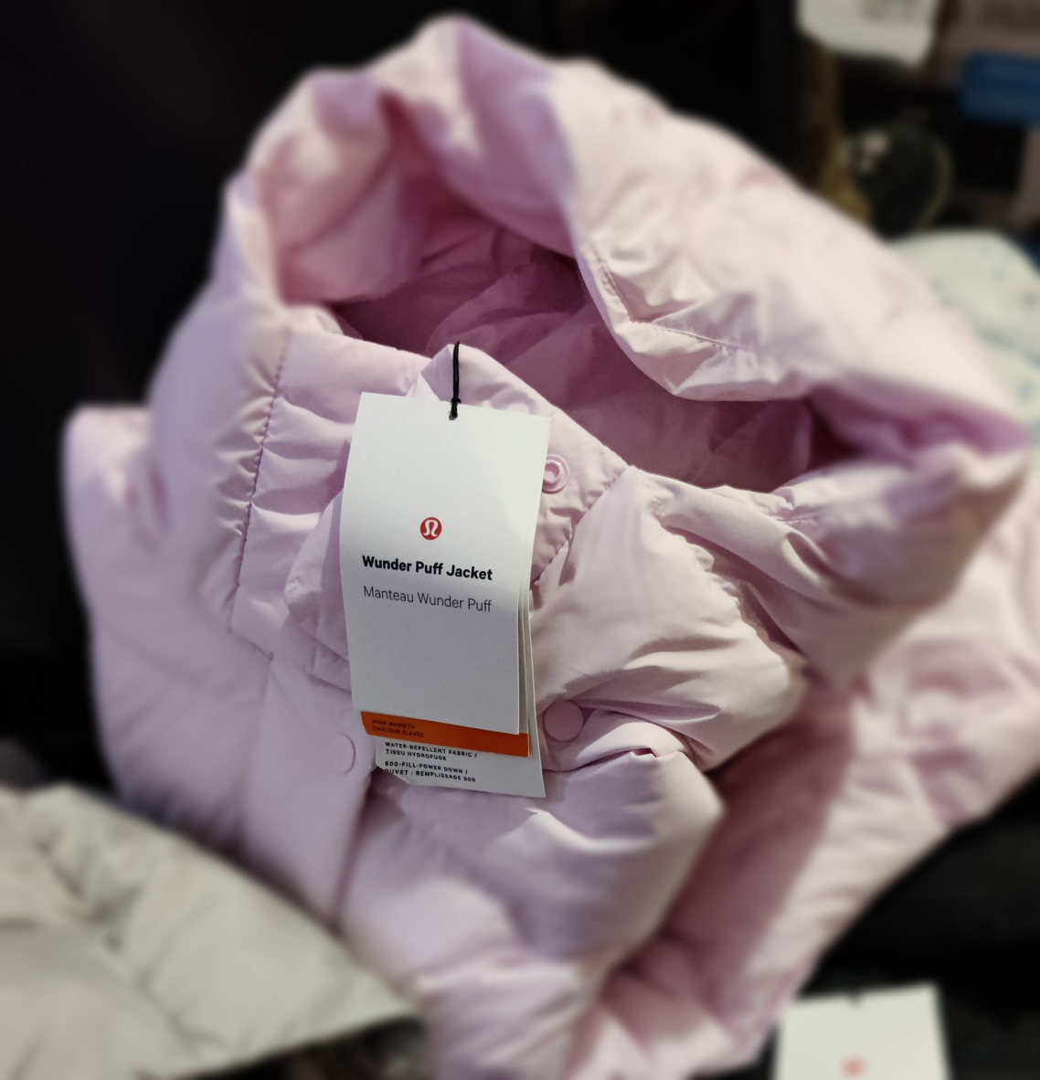 BNWT Pink Lululemon Wunder Puff Jacket