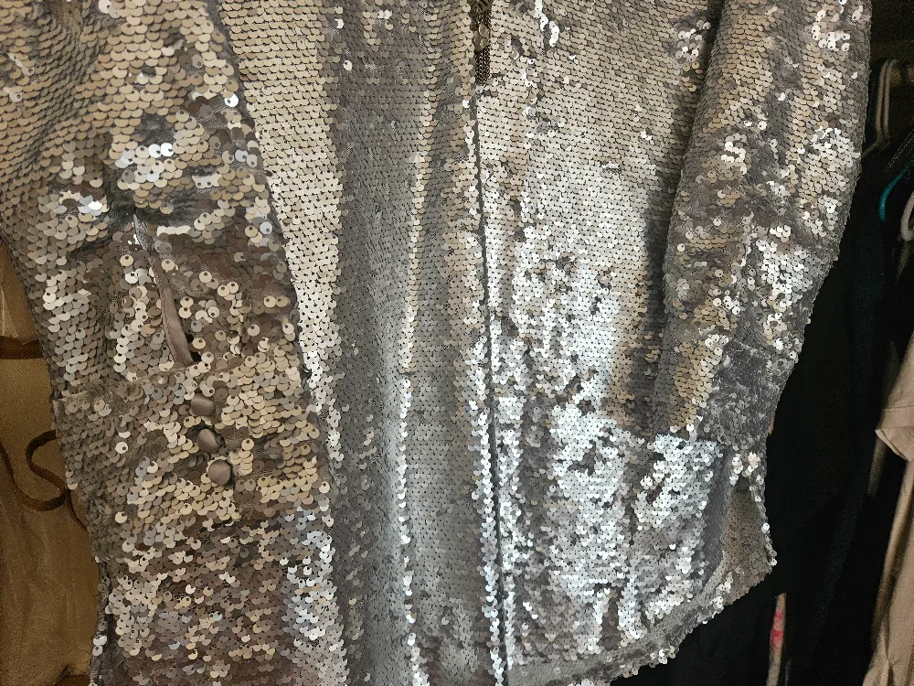 Silver Sequin Long Sleeve Shirt image indicator(2)